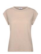 Cc Heart Basic Round-Neck T-Shirt Beige Coster Copenhagen