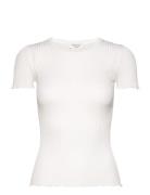 Rwbelize Silk Ss T-Shirt White Rosemunde