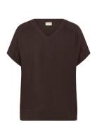 Kcmille Wing Sl Blouse Brown Kaffe Curve