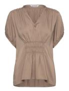 Srjedda Ss Blouse Beige Soft Rebels