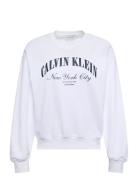 Logo Graphic Crewneck Sweatshirt White Calvin Klein Jeans