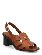 Cross Blocked Heel Sandal Brown Tommy Hilfiger
