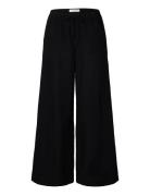 Slfluisa Mw Wide Linen Blend Pant Noos Black Selected