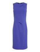 Scuba Crepe Sl Knee Length Dress Blue Calvin Klein