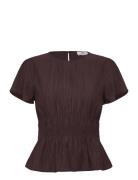 Jdylara S/S Smock Top Wvn Exp Burgundy JDY