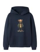 Nlmnamse Ls Bru Sweat W. Hood Navy LMTD