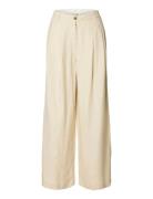 Slfextra Wide Magna Mw Linen Pant Cream Selected