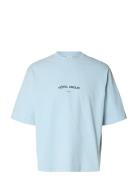 Slhboxyliam Ss O-Neck Tee Hotel Amour Blue Selected