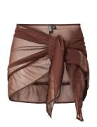 Pcatrud Frill Sarong Wvn Bc Brown Pieces