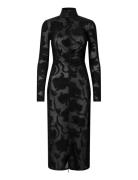 Lurex Jersey, Long Sleeve Zip Dress Black STINE GOYA