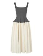 Textured Tailoring, Corset Long Dress Grey STINE GOYA