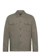 Stretch Cotton Overshirt Khaki Lindbergh Black