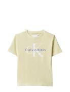 Ck Mono Logo Ss T-Shirt Yellow Calvin Klein