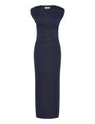 Rwbillie Sl Drape Long Dress Navy Rosemunde