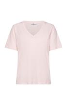 Cc Heart Basic Regular V-Neck T-Shi Pink Coster Copenhagen