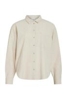 Viprisilla L/S Loose Shirt - Noos Beige Vila