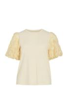 Vi Sca O-Neck S/S Top Yellow Vila