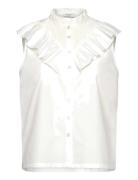 Rwmegan Sl Frill Top White Rosemunde