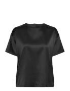 Rwjade Silk Ss Loose Blouse Black Rosemunde