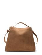 Slfstella Large Suede Bag Beige Selected