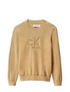 Quilted Monogram Sweater Beige Calvin Klein