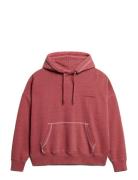 Essential Logo Overdyed Hoodie Red Superdry