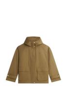 Cotton Nylon Utility Short Parka Khaki Tommy Hilfiger