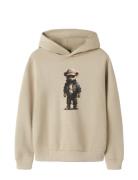 Nlmnamse Ls Bru Sweat W. Hood Beige LMTD