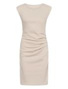 Kaindia Round-Neck Dress Beige Kaffe
