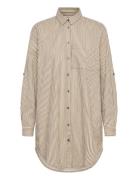 Kanaya Striped Shirt Tunic Beige Kaffe