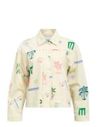 Objally L/S Lo Printed Jacket 144 Cream Object