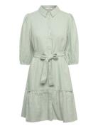 Linen Dress Green A-View