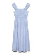 Vmleya Sl 7/8 Stripe Dress Wvn Blue Vero Moda