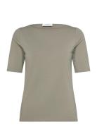 Rwnatali 2/4 Boatneck T-Shirt Khaki Rosemunde