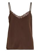 Vienna Ravenna Lace Singlet - Noos Brown Vila