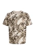 Jjjeff Aop Tee Ss Crew Neck Cream Jack & J S