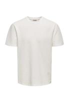 Onskian Life Reg Seersucker Ss Tee Noos White ONLY & SONS