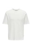 Onsgivo Reg 12 Ss Crew Knit Noos White ONLY & SONS