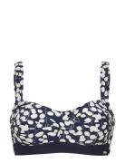 English Garden Twisted Bikini Bra Navy/White Blue Abecita