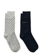 Dot And Solid Socks 2-Pack Grey GANT