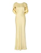 Louise Draped Back Maxi Dress Yellow Malina