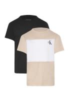 Color Block 2-P T-Shirts Black Calvin Klein