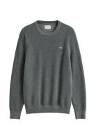 Waffle Knit Sweater Grey GANT