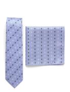 Floral Tie & Pocket Square Set Blue Portia 1924