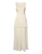 Karla Dropped Waist Chiffon Maxi Dress Cream Malina