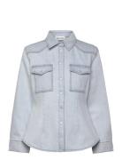 Anthea Fitted Waist Denim Shirt Blue Malina