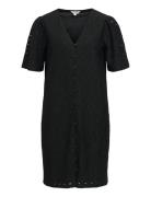 Objlaila 2/4 Re V-Neck Dress Noos Black Object