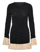 Mini Ruched Ls Dress Black ROTATE