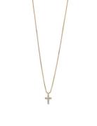Clara Crystal Cross Necklace Gold-Plated Gold Pilgrim