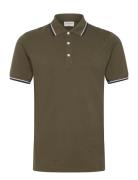 Polo Pique W. Contrast Piping Khaki Lindbergh